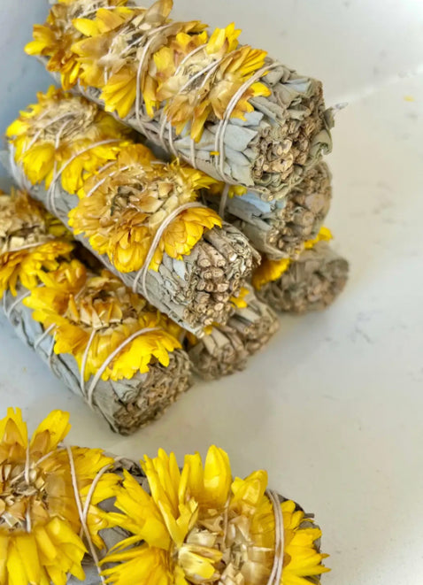 Sunflower with white sage Bundles