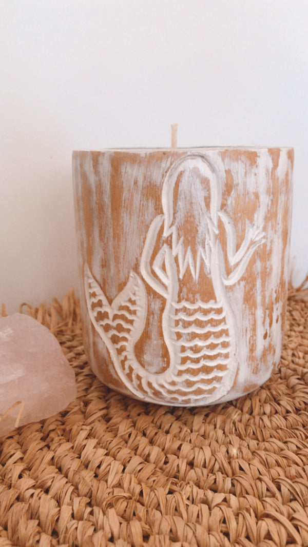 Mermaid Wooden Soy Candle Watermelon