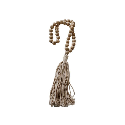 Natural Wooden Decorative Beads with Tassel