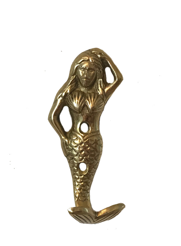 Mermaid Brass Wall Hook